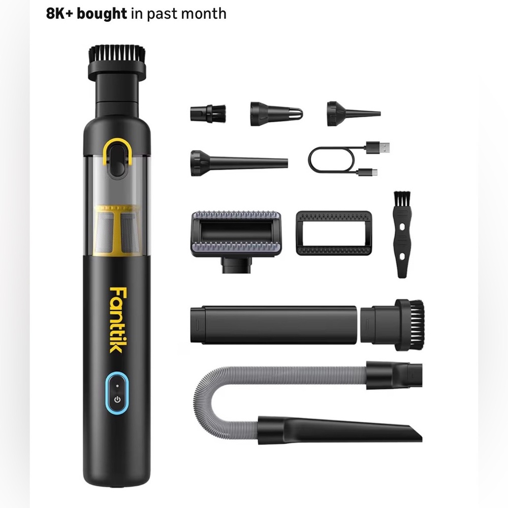 Fanttik Slim V8 APEX Car Vacuum, 4-in-1 Portable Mini Cordless Vacuum